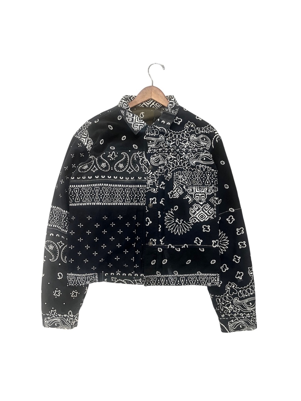 Kapital Flannel Reversible Bandana 1st Jacket Black / Khaki Size XL